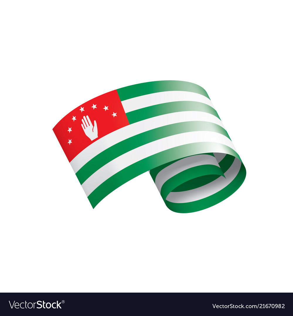 Abkhazia flag on a white Royalty Free Vector Image