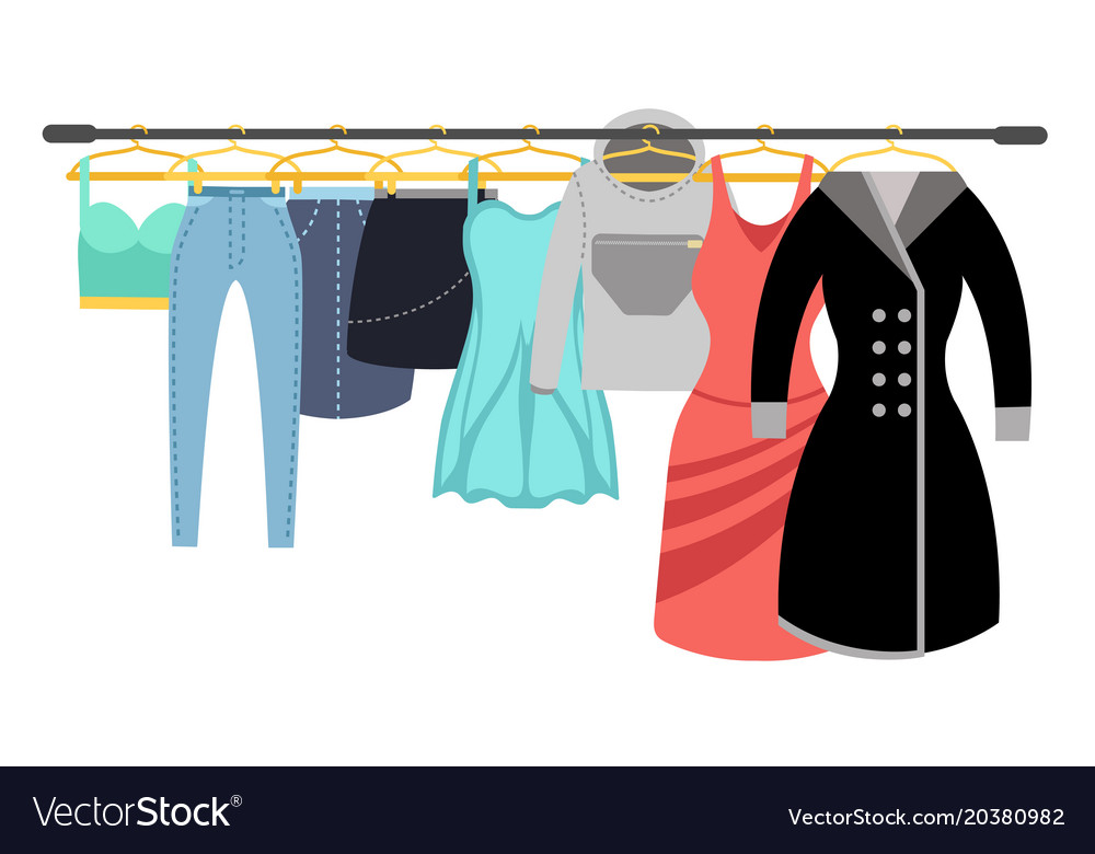 Female Clothing Wardrobe Ladies Colorful Casual Vector Image