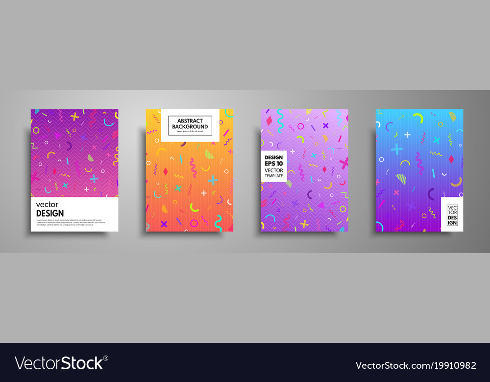 placard templates set with abstract geometric vector image placard templates