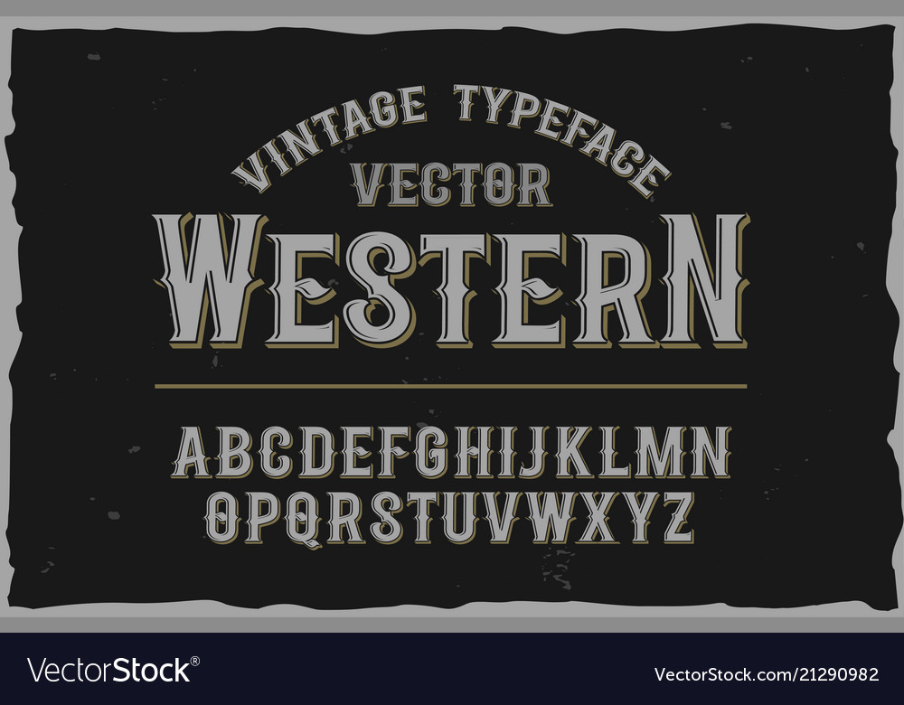 Vintage label font retro font Royalty Free Vector Image