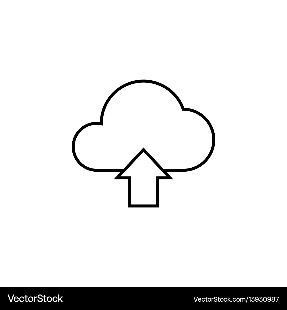 Cloud upload line icon Royalty Free Vector Image