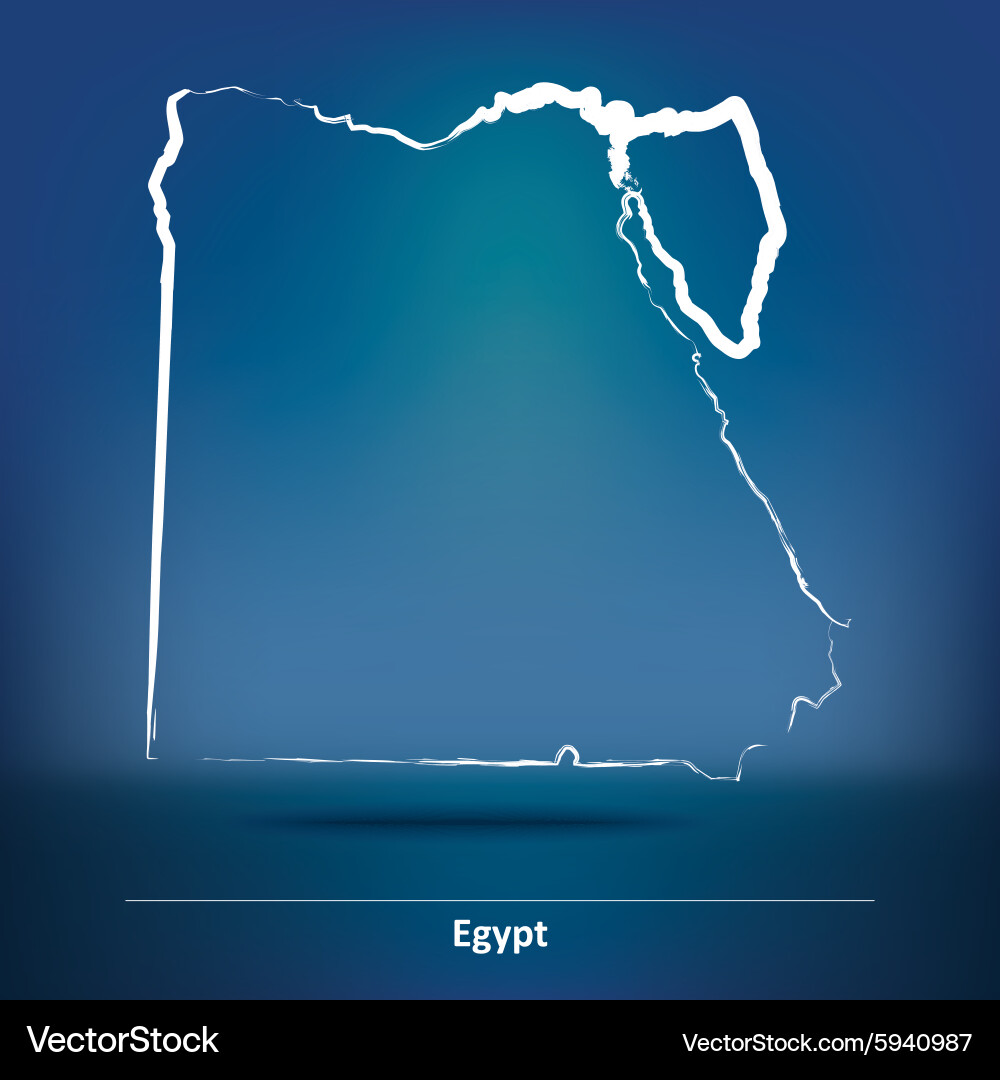 Doodle map egypt Royalty Free Vector Image - VectorStock