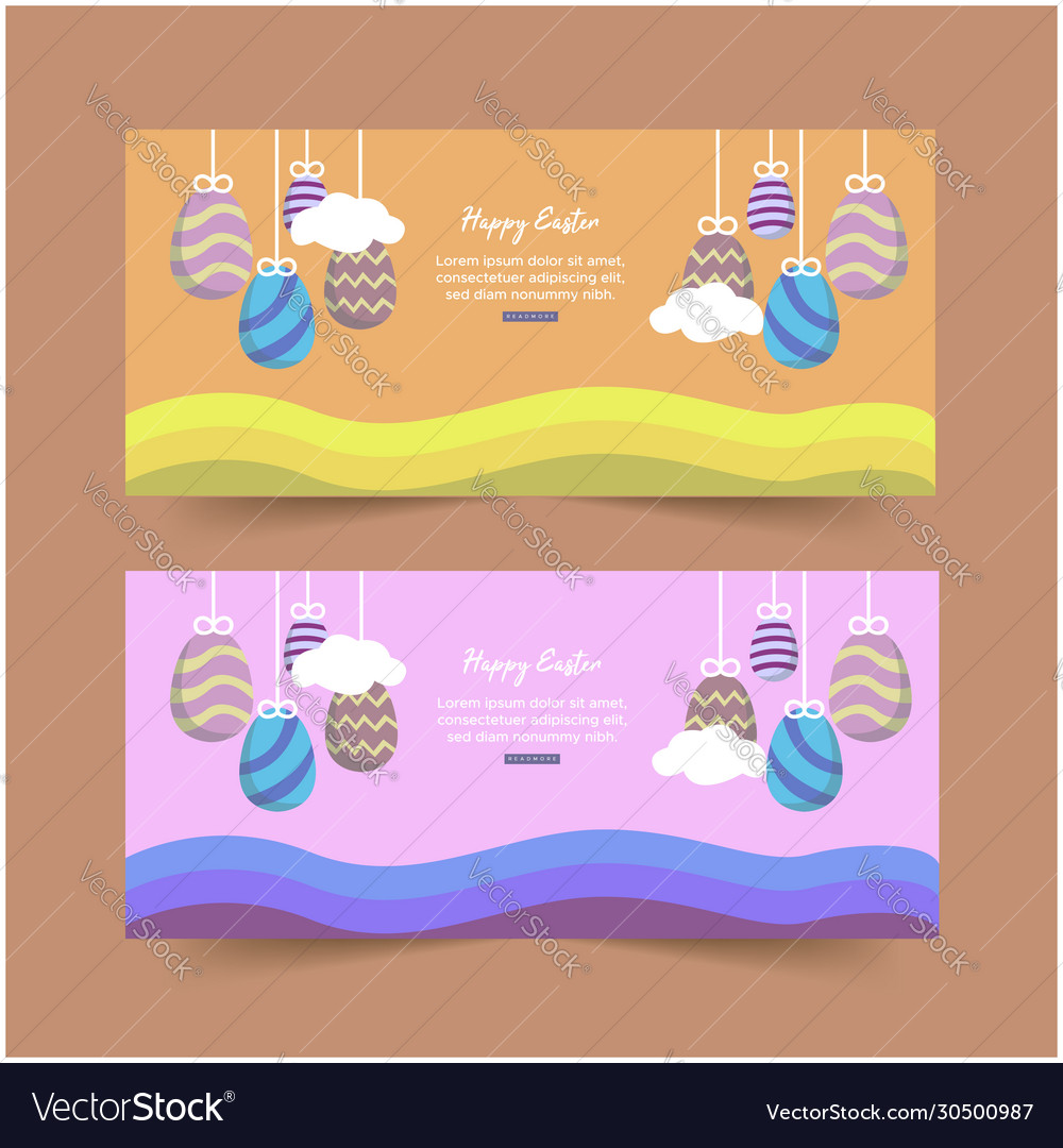 Easter banner template design Royalty Free Vector Image