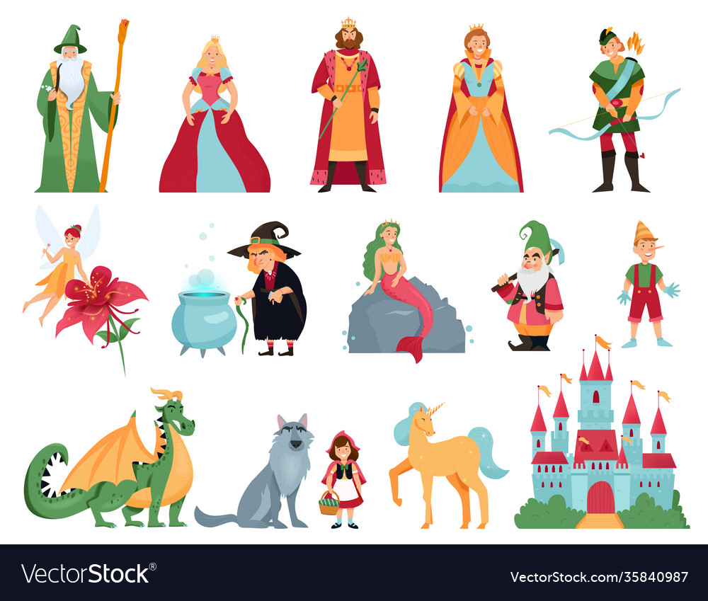 Fairy tale characters set Royalty Free Vector Image