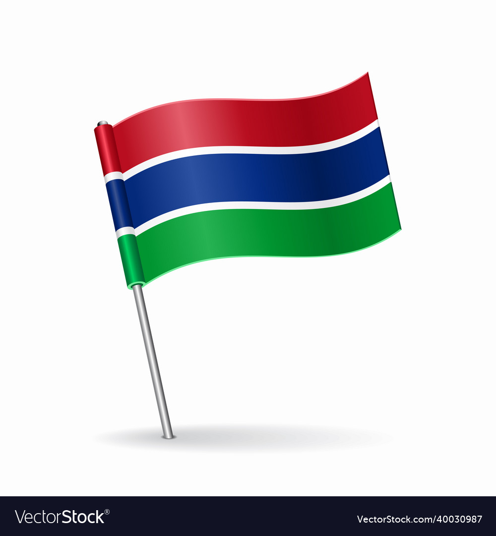 Gambian flag map pointer layout Royalty Free Vector Image