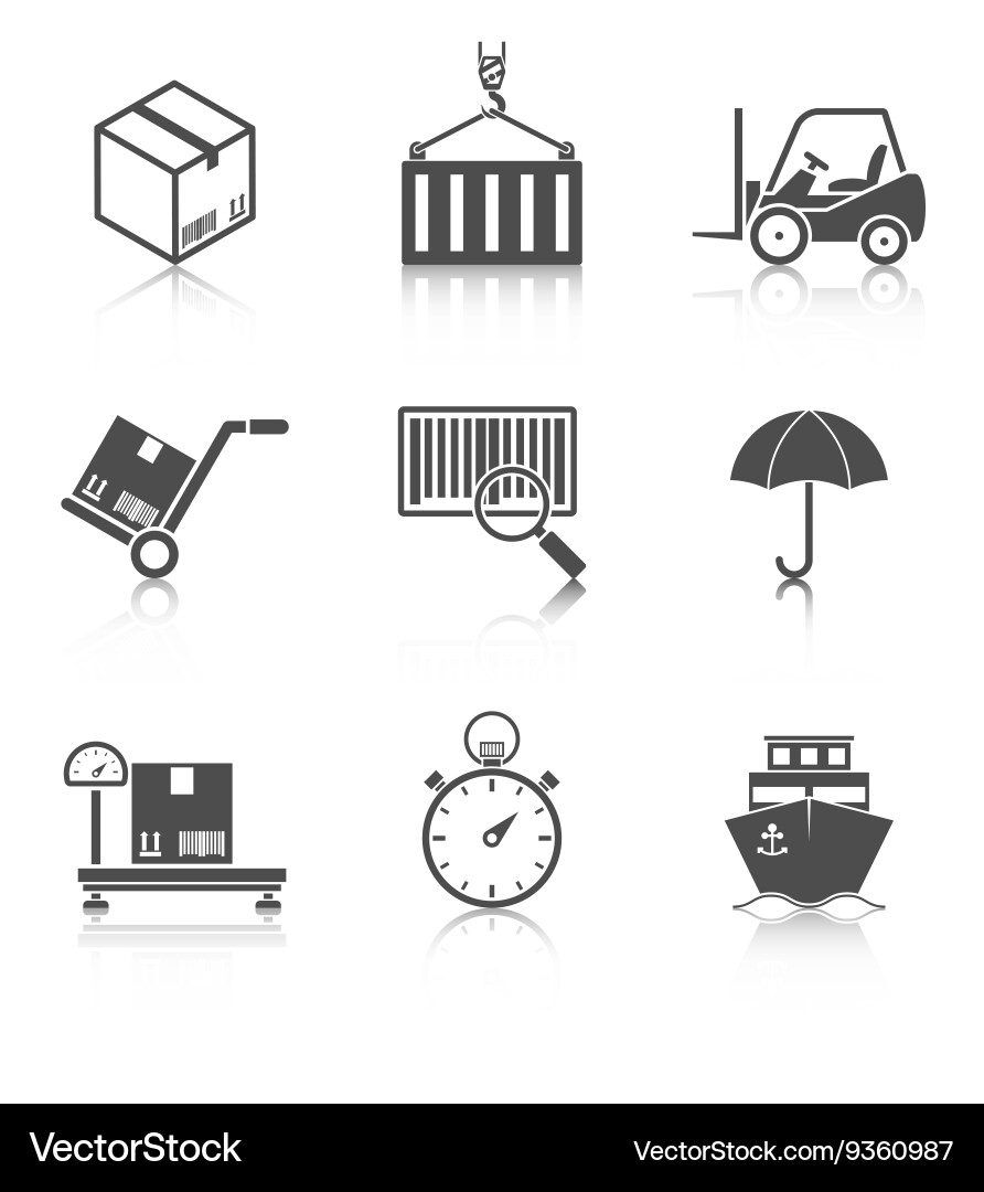 Logistic icons set Royalty Free Vector Image - VectorStock