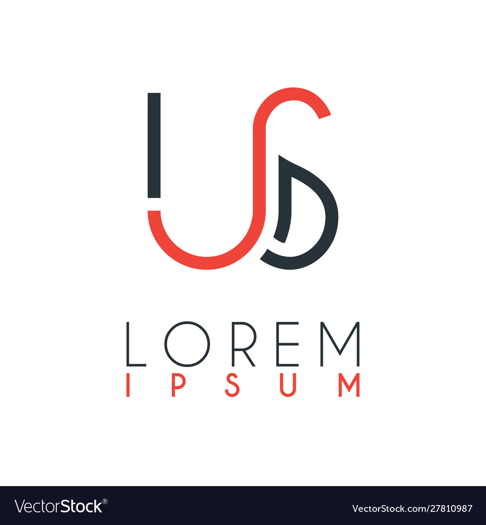 Logo between letter u and s or us Royalty Free Vector Image