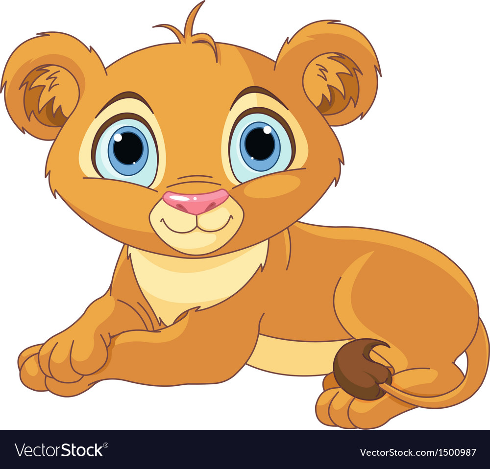 Download Resting little lion cub Royalty Free Vector Image