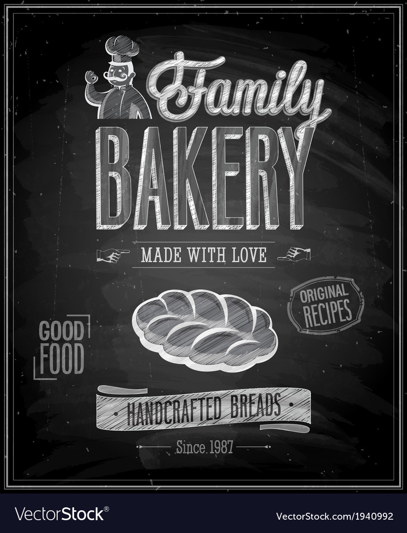 Bakery chalk Royalty Free Vector Image VectorStock