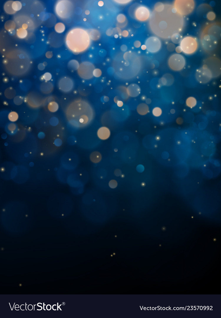 Blurred bokeh light on dark blue background Vector Image