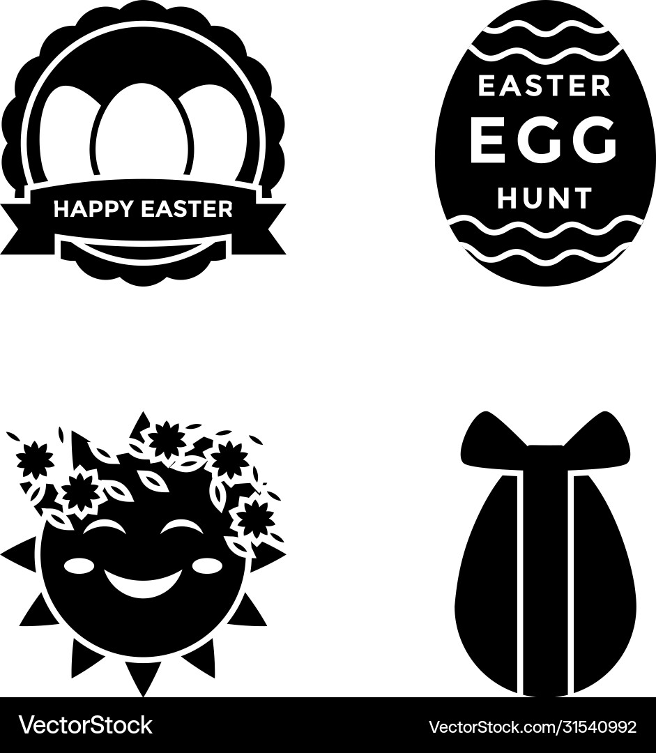 Easter flat icons Royalty Free Vector Image - VectorStock
