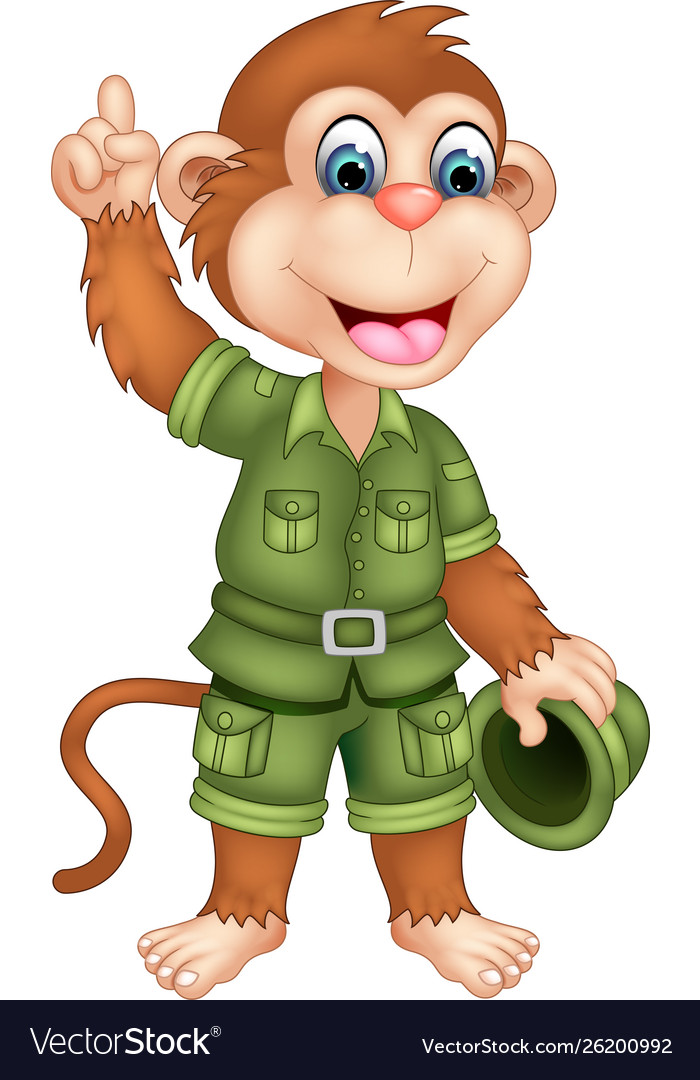 Premium Vector  Funny monkey using formal uniform illustration