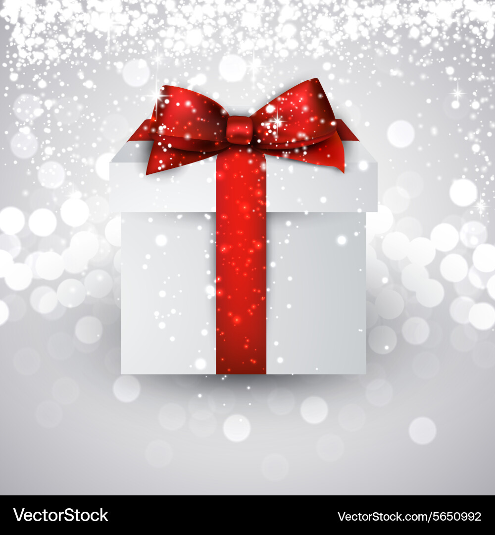 Gift box with red bow Royalty Free Vector Image