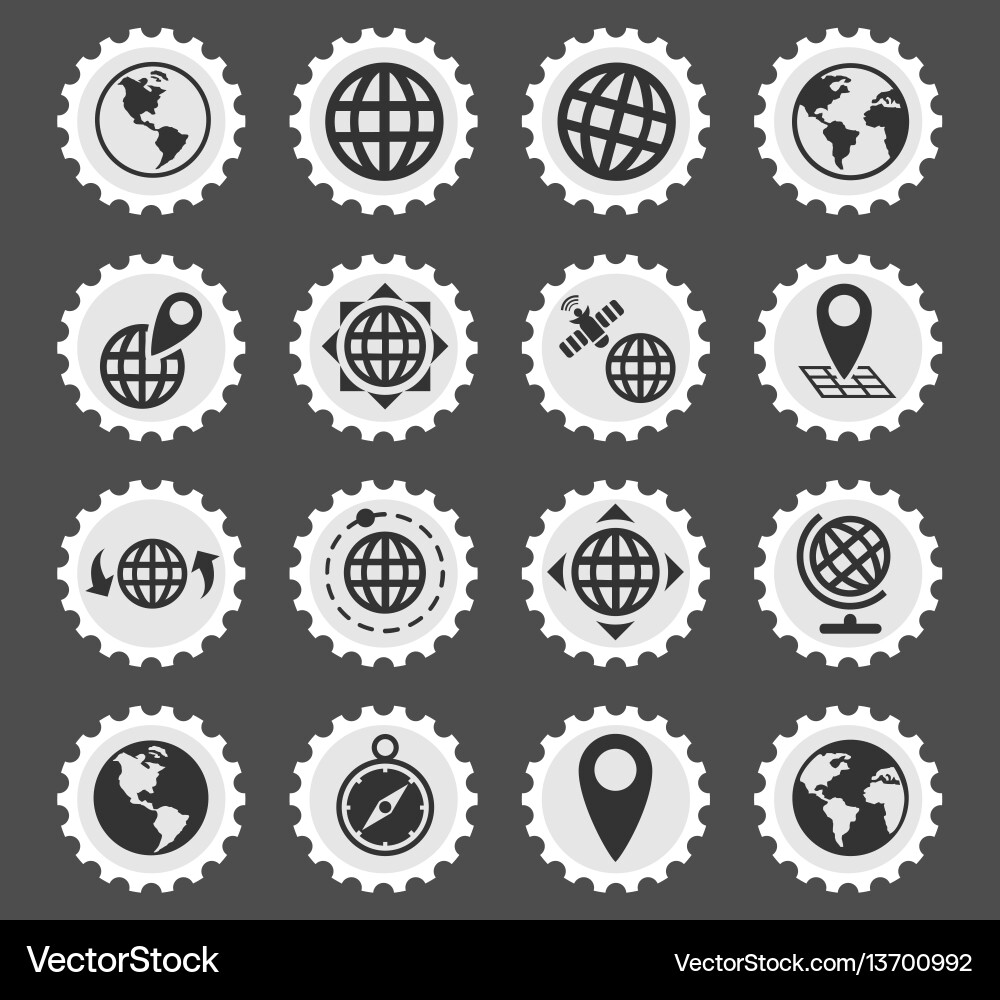 Globes icon set Royalty Free Vector Image - VectorStock