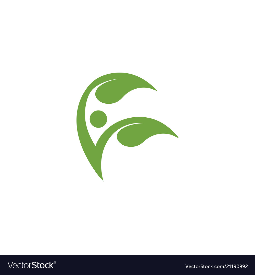 Human and leaf wellness logo icon design template Vector Image