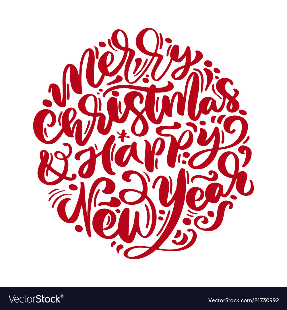 Merry christmas and happy new year text Royalty Free Vector