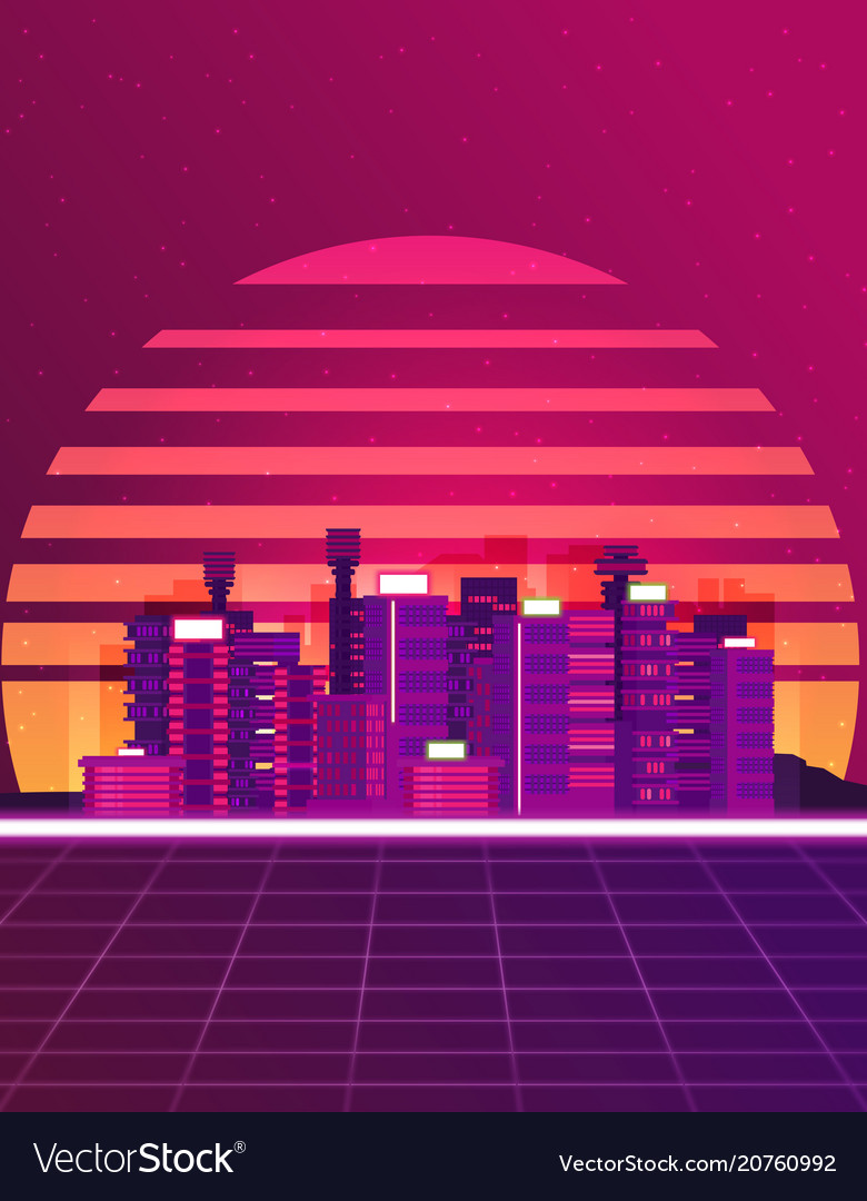 Retro futuristic background Royalty Free Vector Image