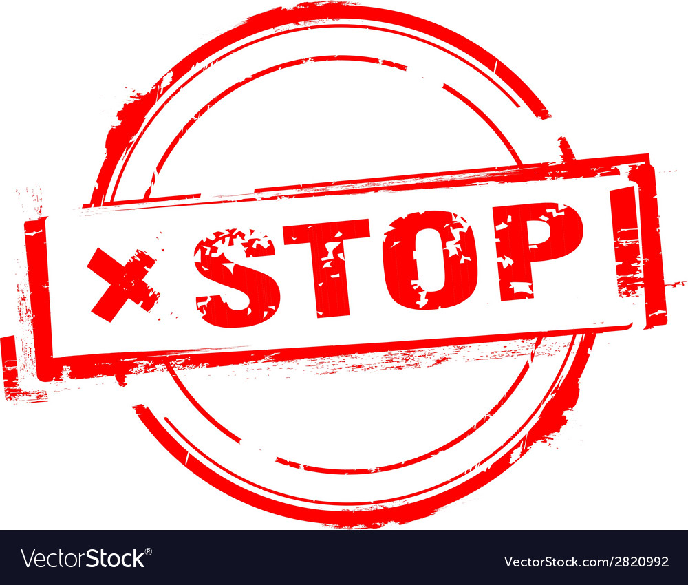 Stop rubber stamp on white Royalty Free Vector Image