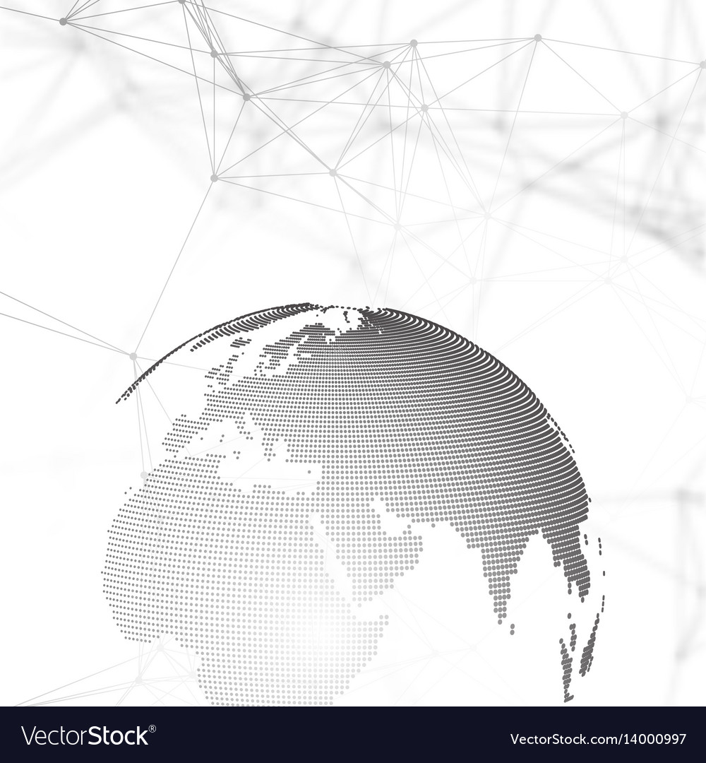 Global gray. Globe connections Grey