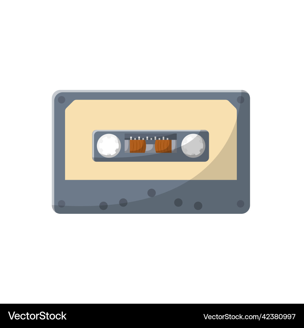 Cassette flat clean icon design element Royalty Free Vector