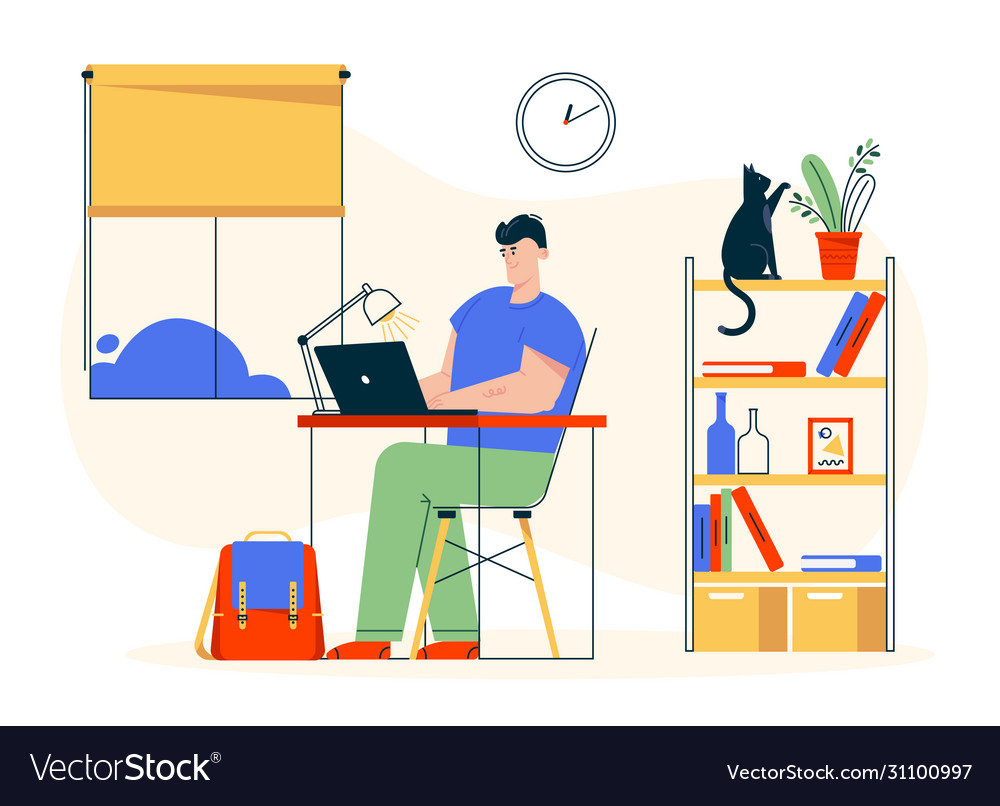 Character work at home Royalty Free Vector Image