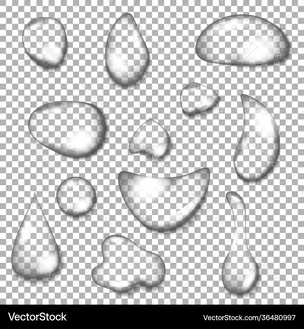 Set water drops Royalty Free Vector Image - VectorStock