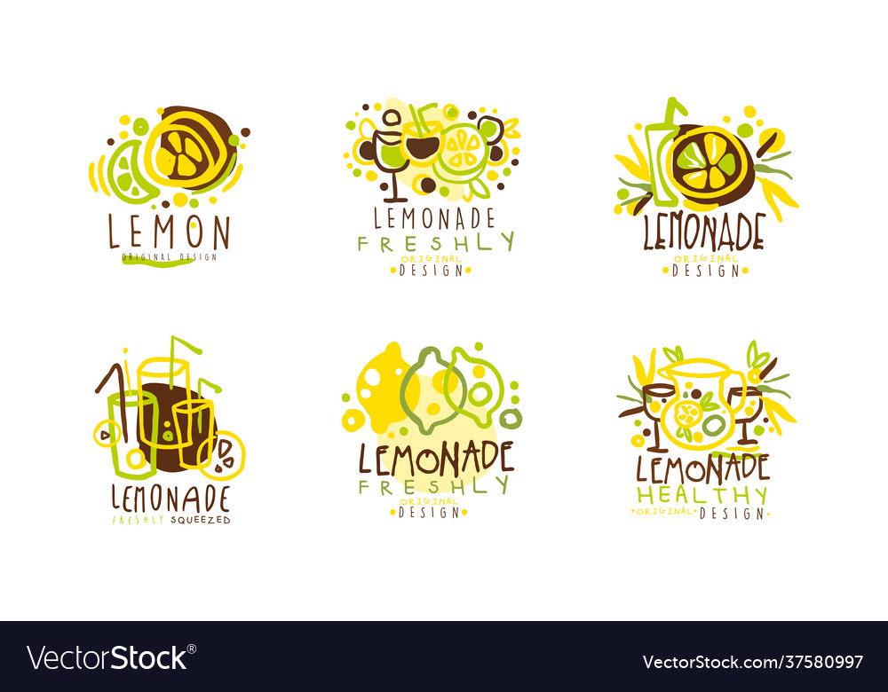 Squeezed fresh lemonade badge original design Vector Image