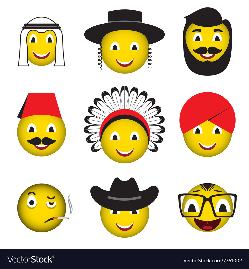 Avatar emoticons emoji smiley icons Royalty Free Vector