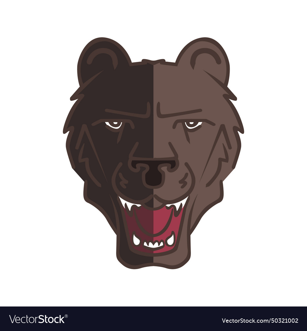 Bear face logo Royalty Free Vector Image - VectorStock