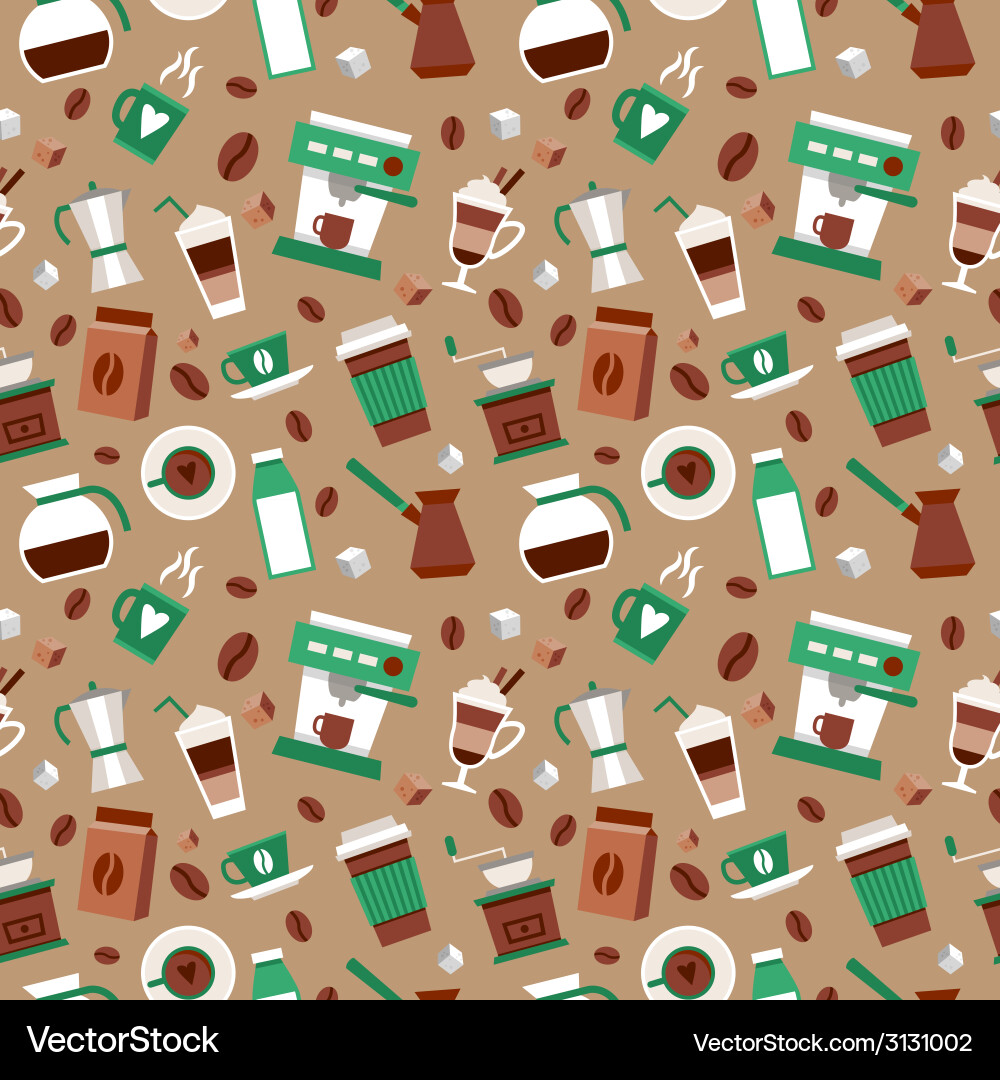 Coffee seamless pattern Royalty Free Vector Image