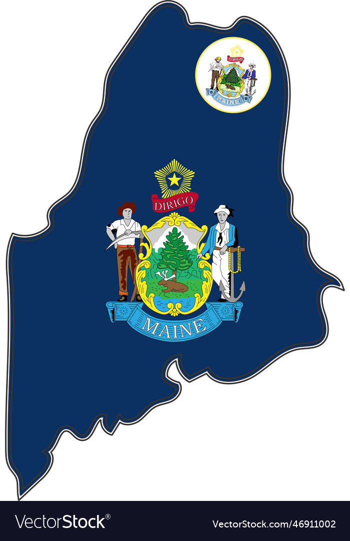 Map of maine state usa Royalty Free Vector Image