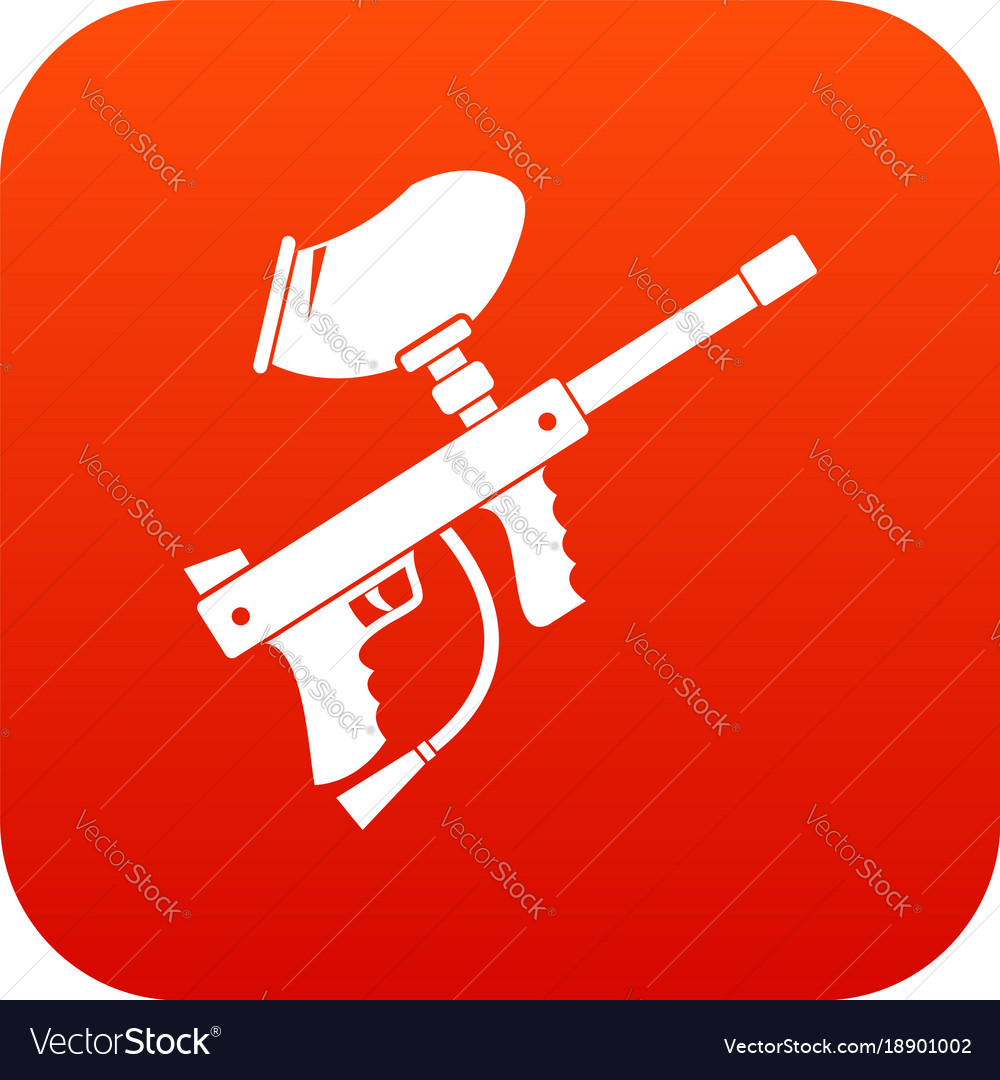 Paintball marker icon digital red Royalty Free Vector Image