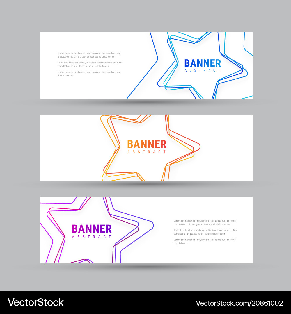 Set white horizontal banners Royalty Free Vector Image