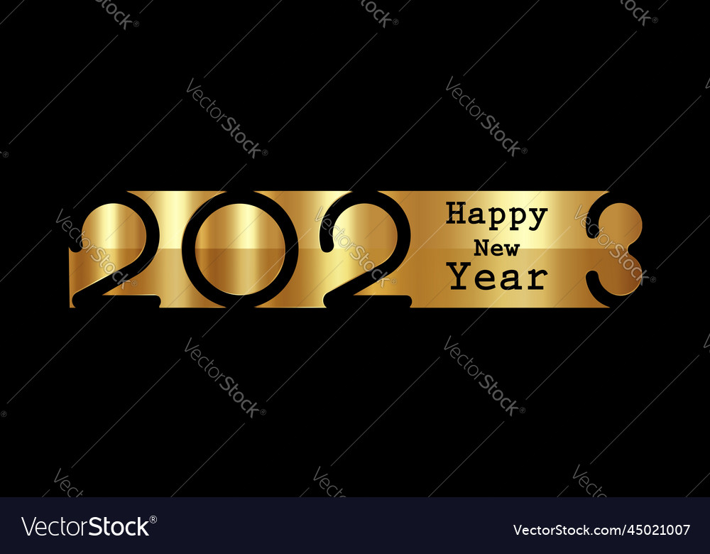 2023 new year gold logo banner design golden card Vector Image