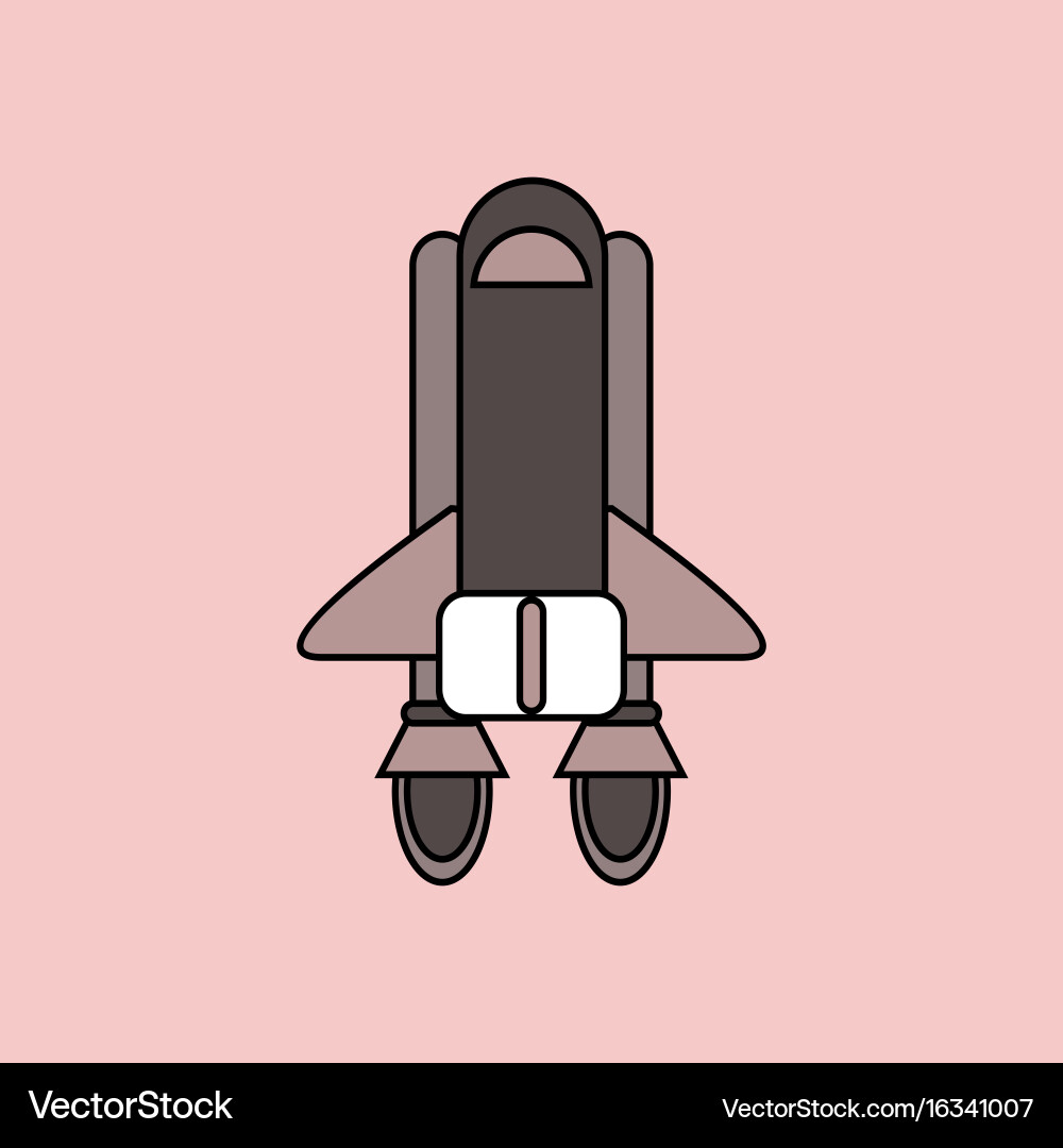 Flat icon design collection space shuttle Vector Image