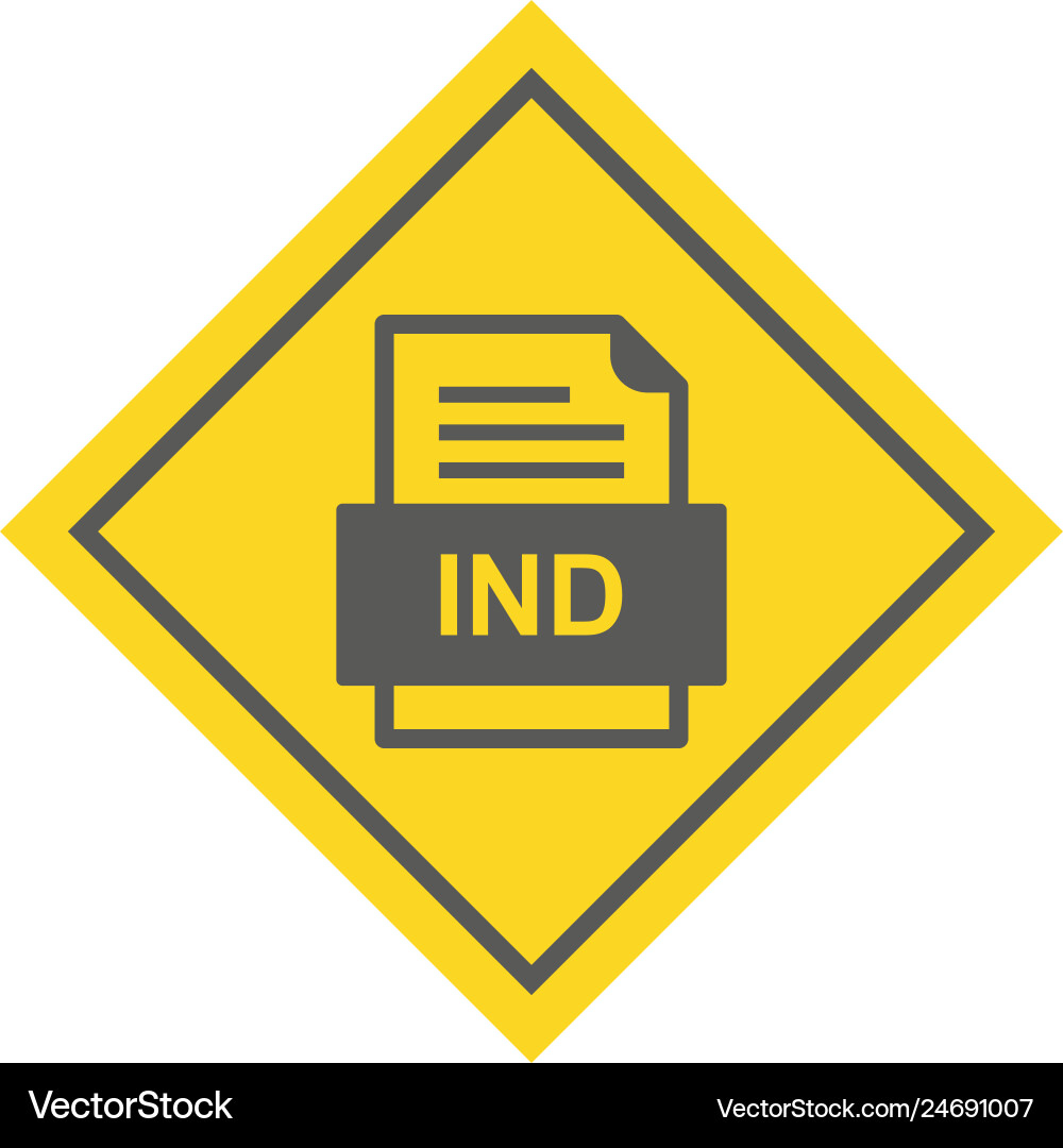 Ind file document icon Royalty Free Vector Image