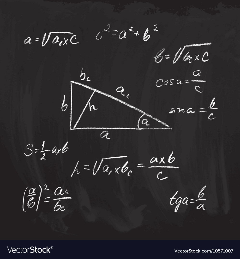 Rectangular triangle formulas Royalty Free Vector Image