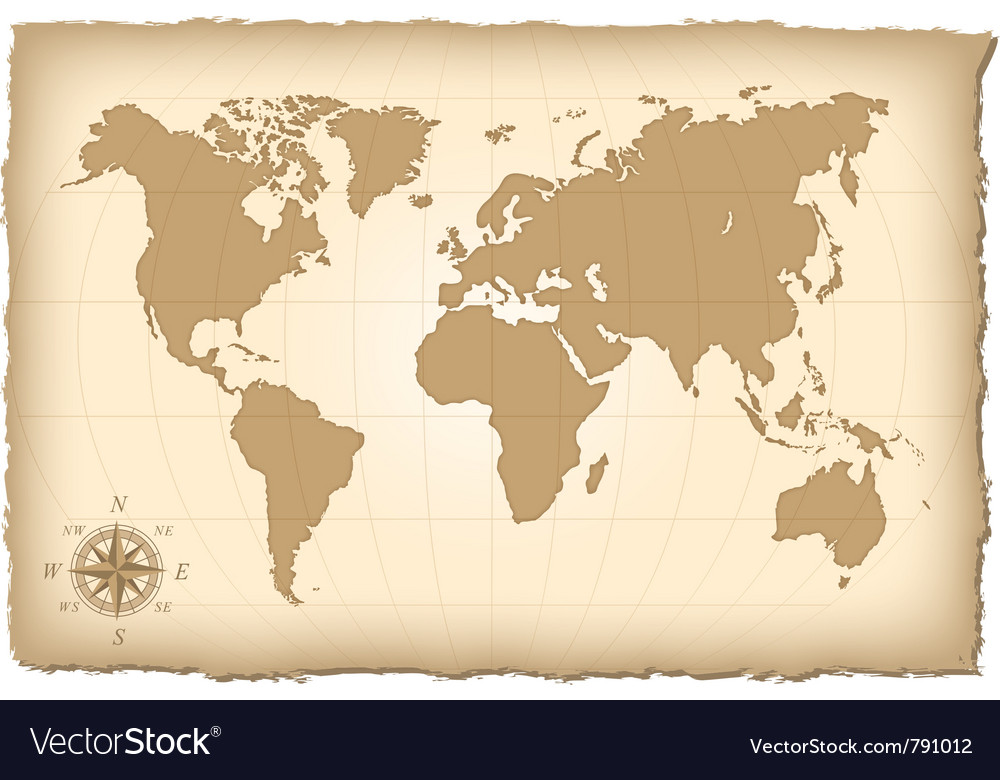 An Old Map Of The World Royalty Free Vector Image