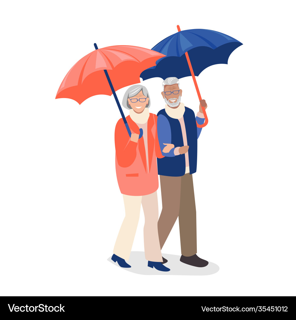Elderly walking Royalty Free Vector Image - VectorStock