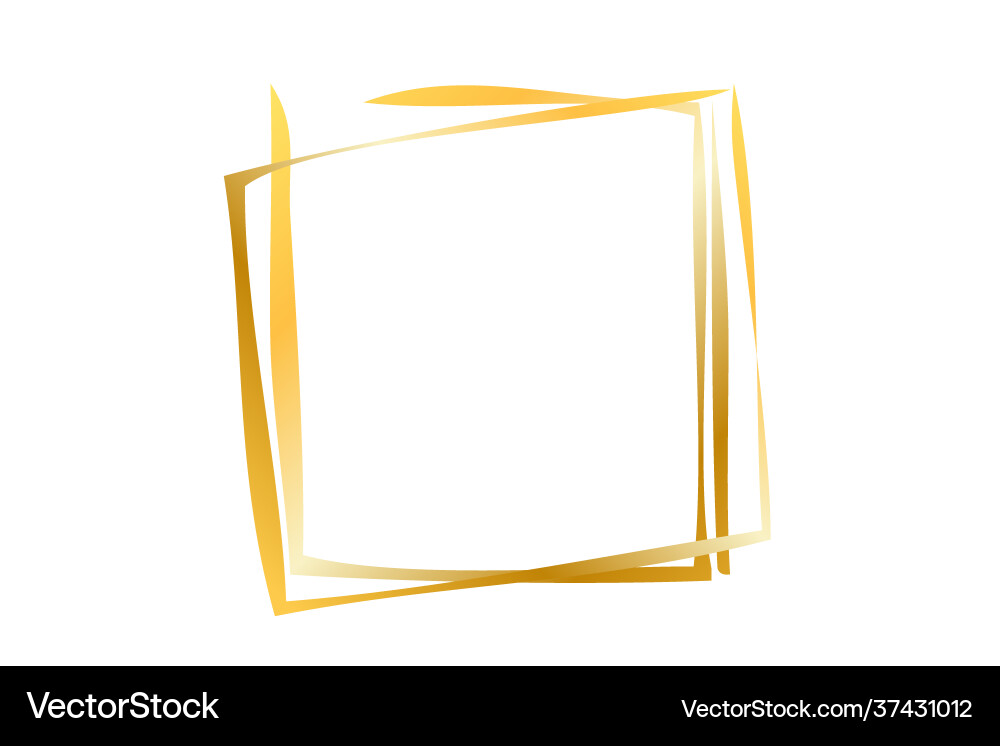 Golden hand draw sketch square framefor your Vector Image