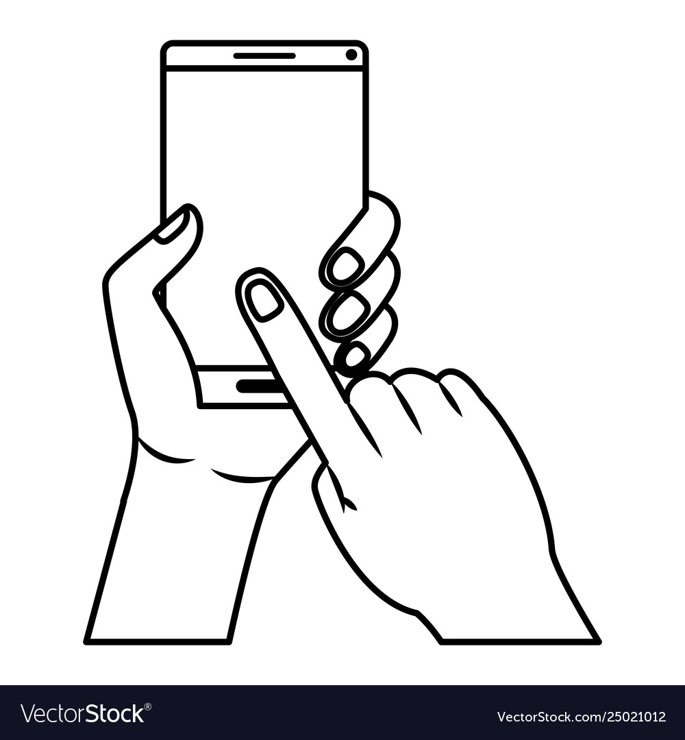 Hand with smartphone device Royalty Free Vector Image