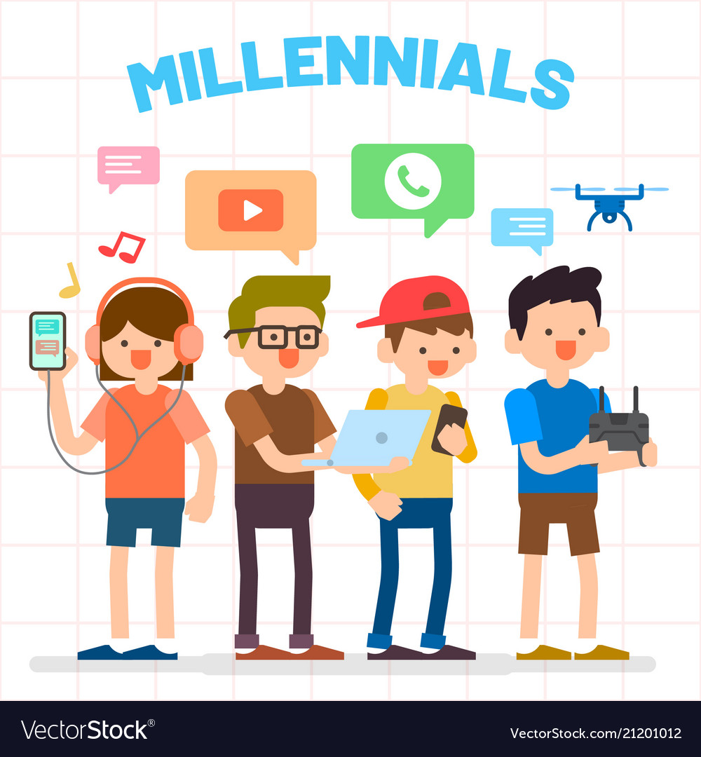 Millennials generation y Royalty Free Vector Image