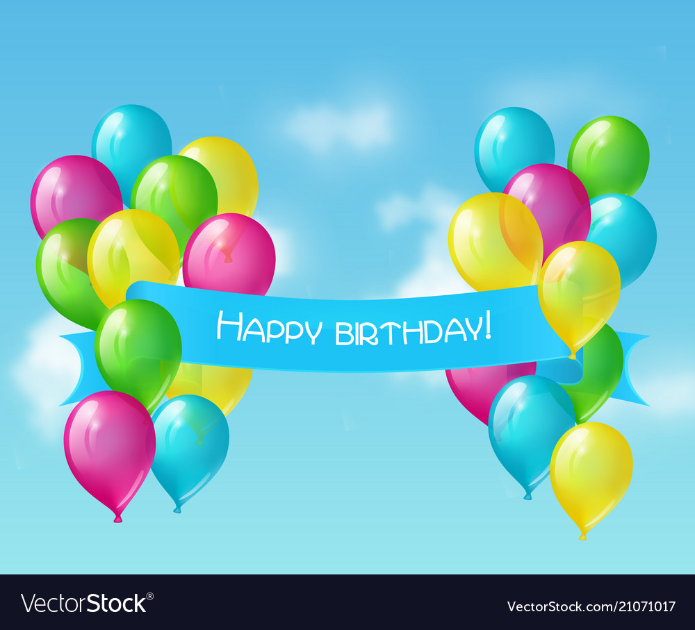 Balloons with banner Royalty Free Vector Image