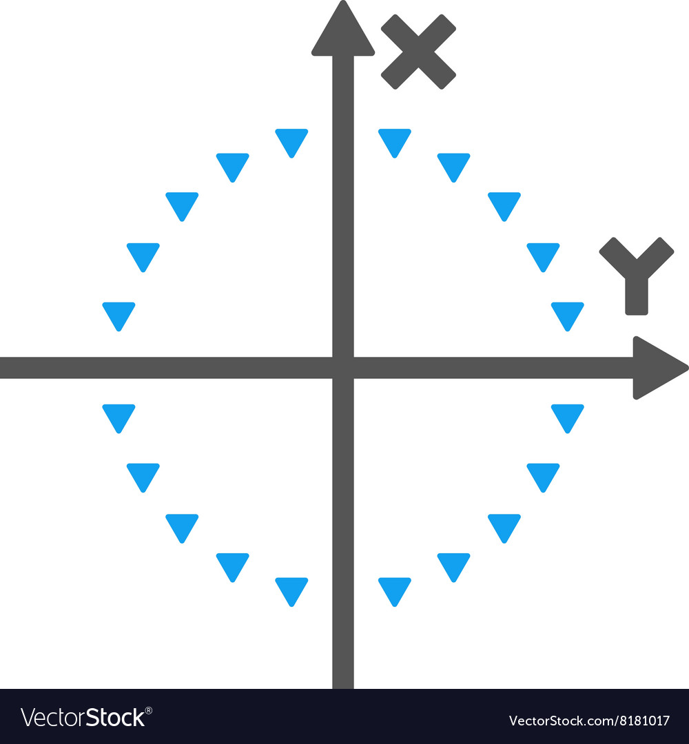 Dotted circle plot flat symbol Royalty Free Vector Image