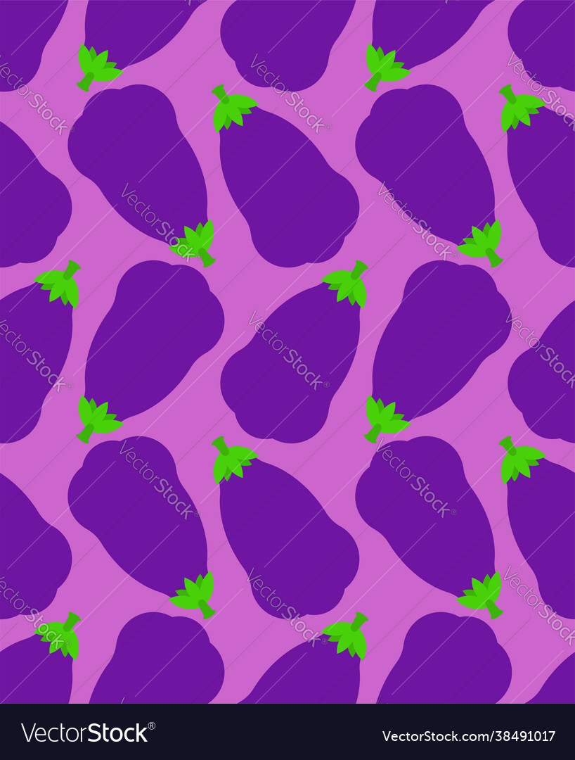 Eggplant pattern seamless purple vegetable Vector Image