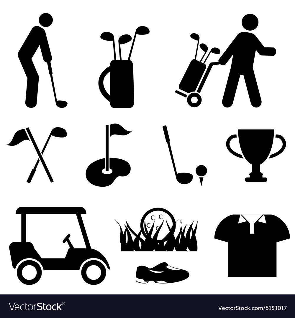 Golf and golfers Royalty Free Vector Image - VectorStock