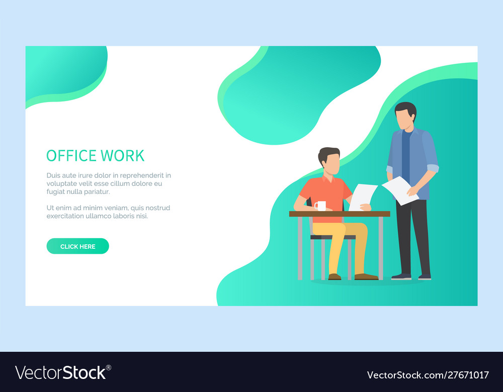 Men employee character checking document Vector Image