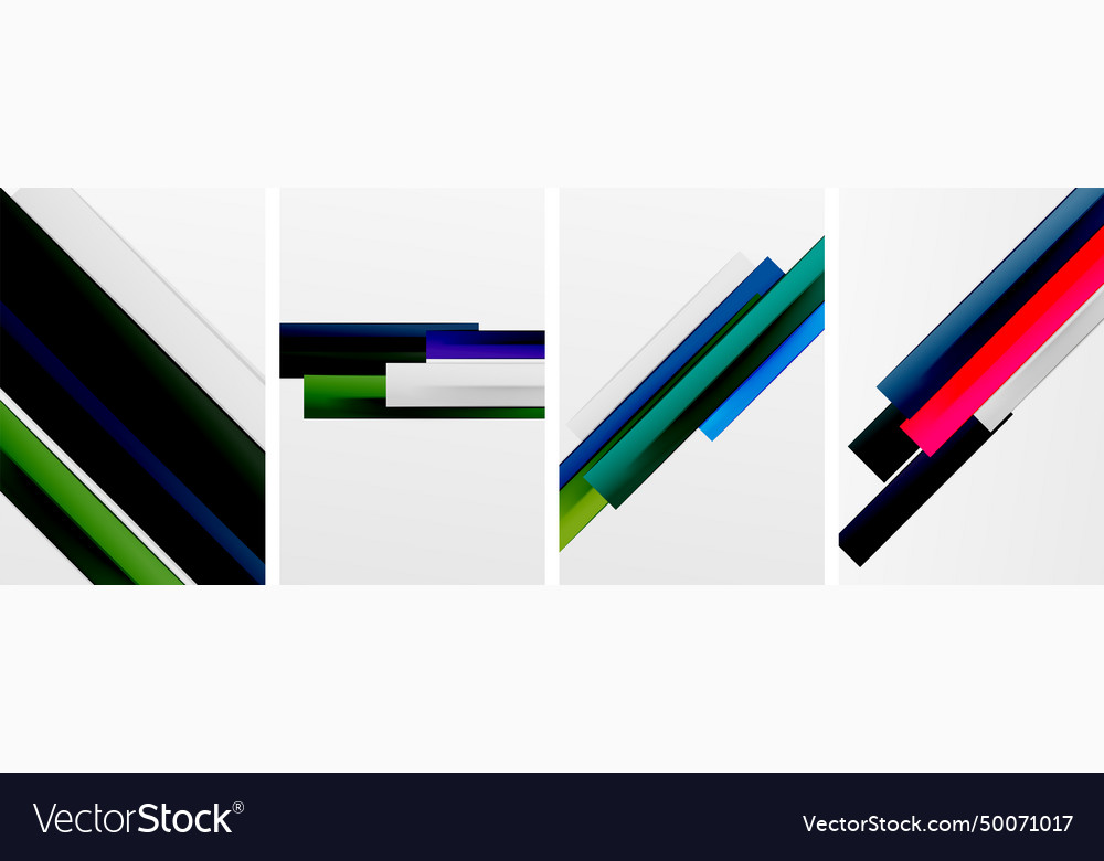 Minimal lines and color stripes poster abstract Vector Image