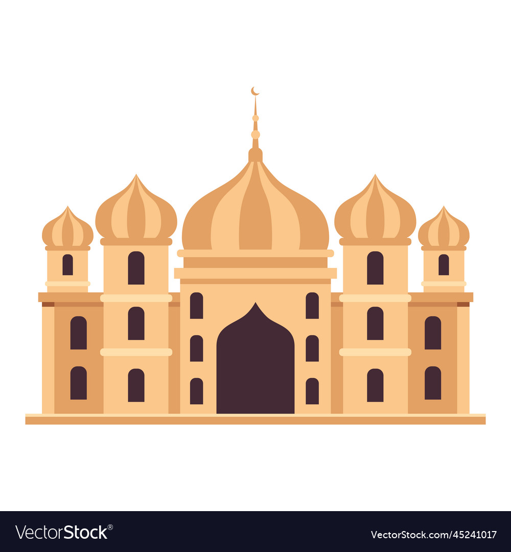 Muslim mosque facade Royalty Free Vector Image