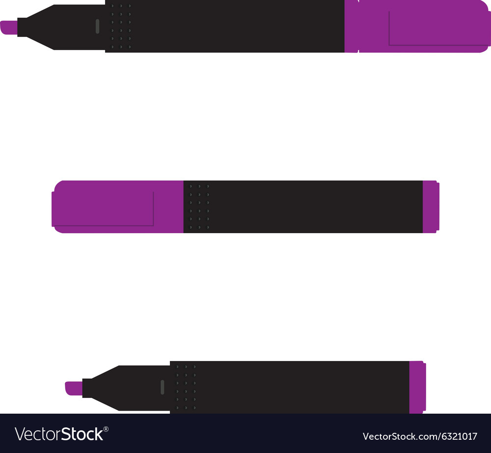 Purple marker set Royalty Free Vector Image VectorStock